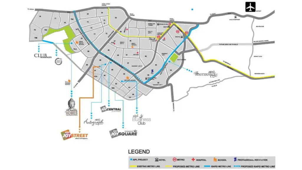 AIPL Joy Street Location Map