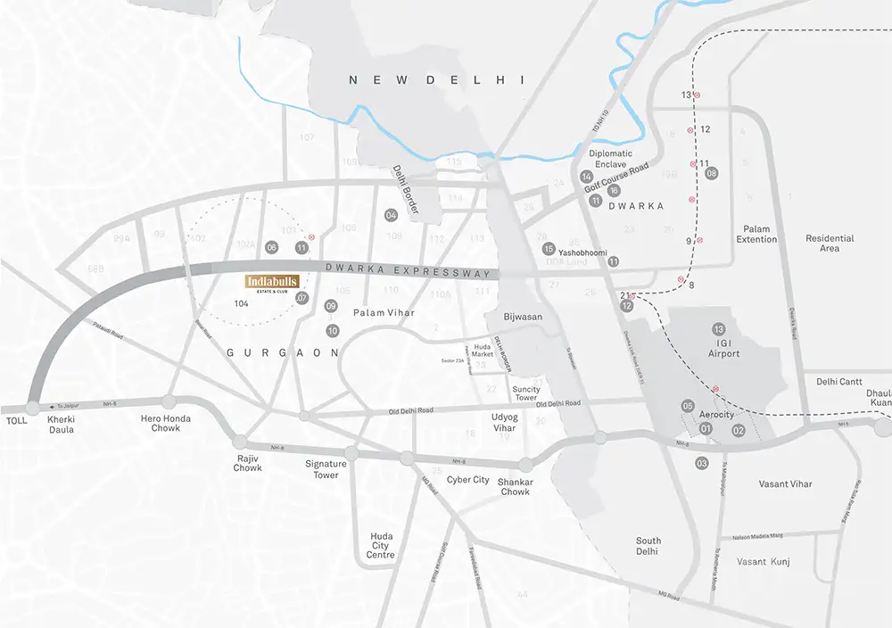 Indiabulls Estate Club Location Map
