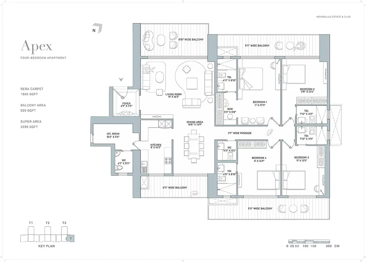 Indiabulls Estate Club - 4 BHK - Apex