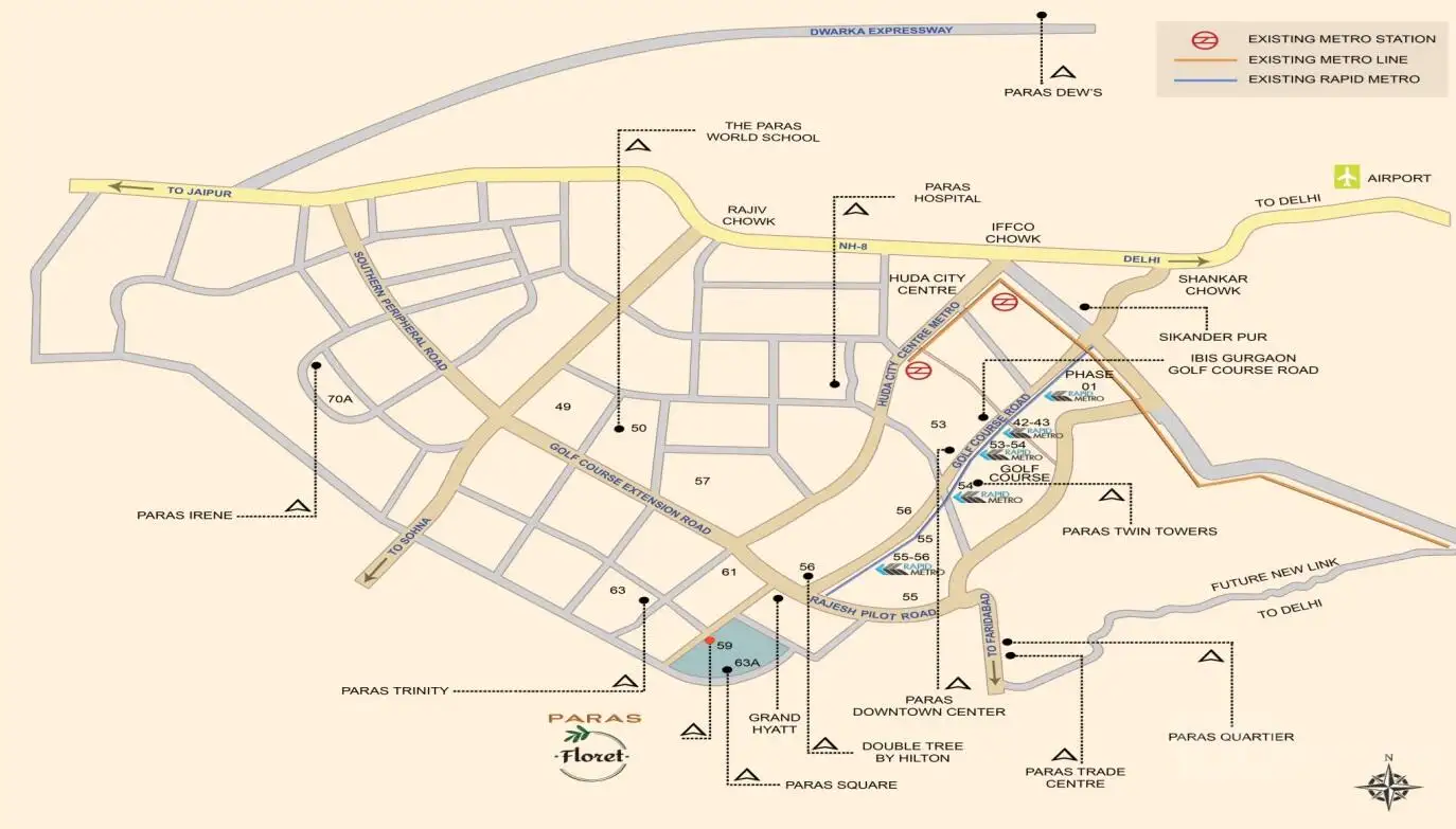 Paras Floret Location Map