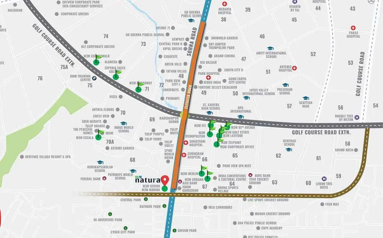 M3M Natura Location Map
