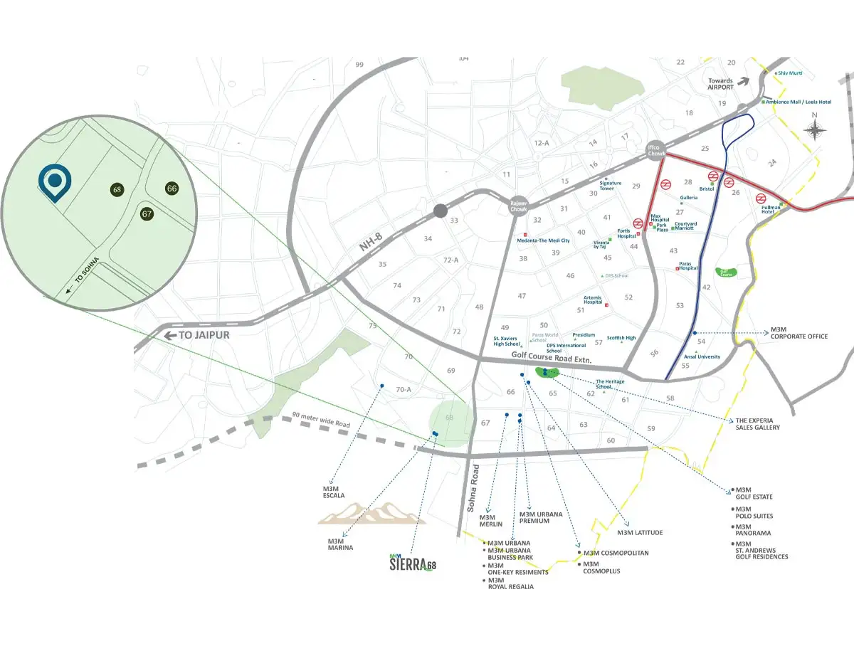 M3M Sierra Location Map