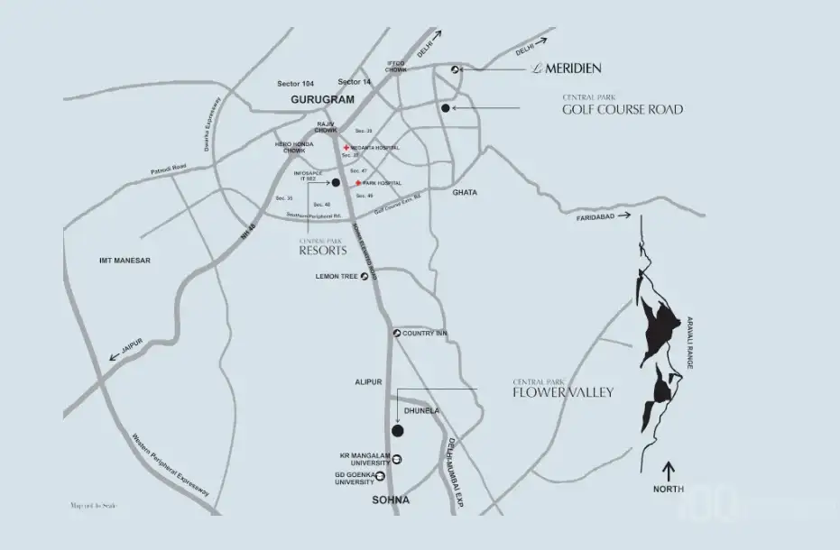 Central Park Bignonia Towers Location Map