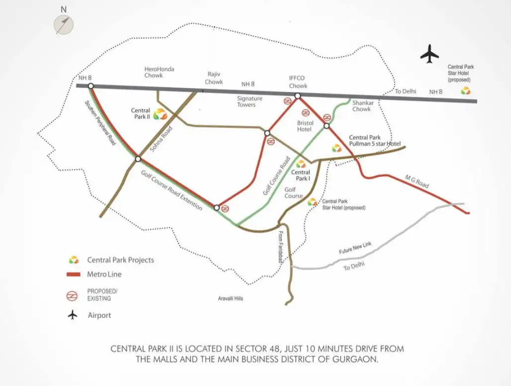 Central Park Resorts Sky Villas Location Map