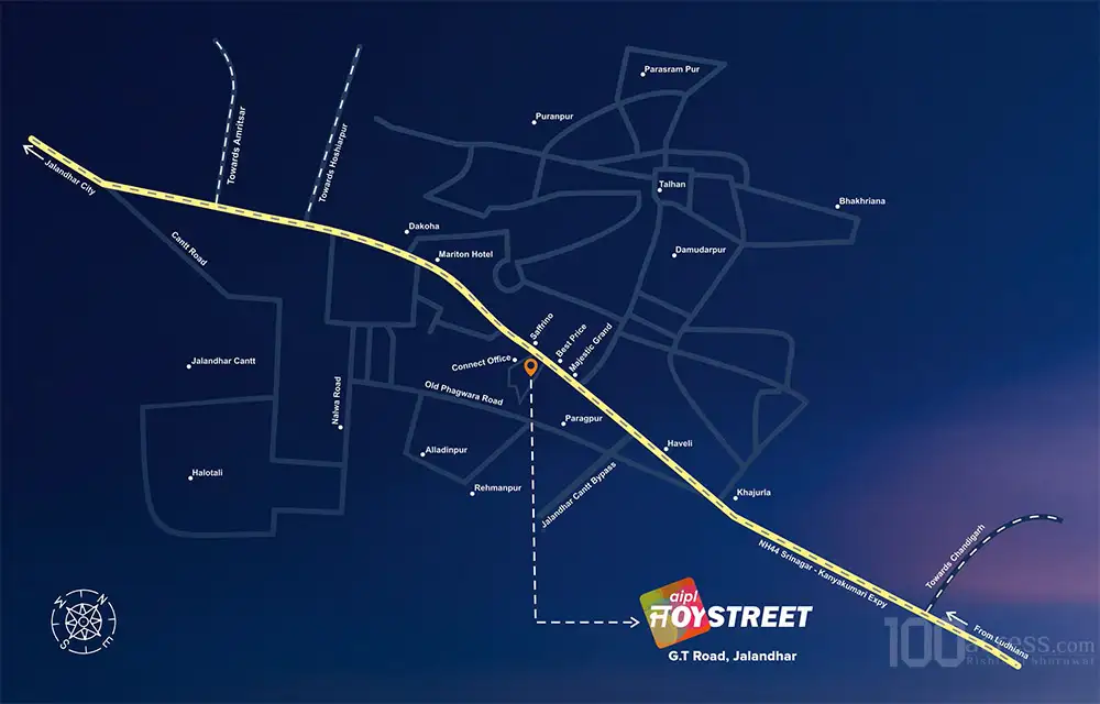 AIPL Joy Street Jalandhar Location Map