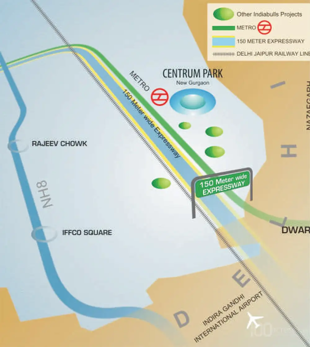 Indiabulls Centrum Park Location Map