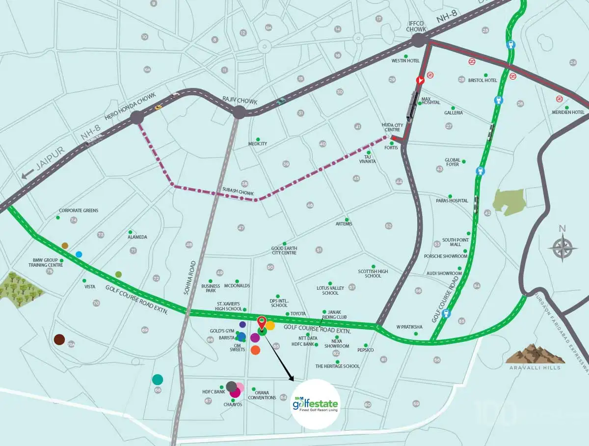 M3M Polo Suites Location Map
