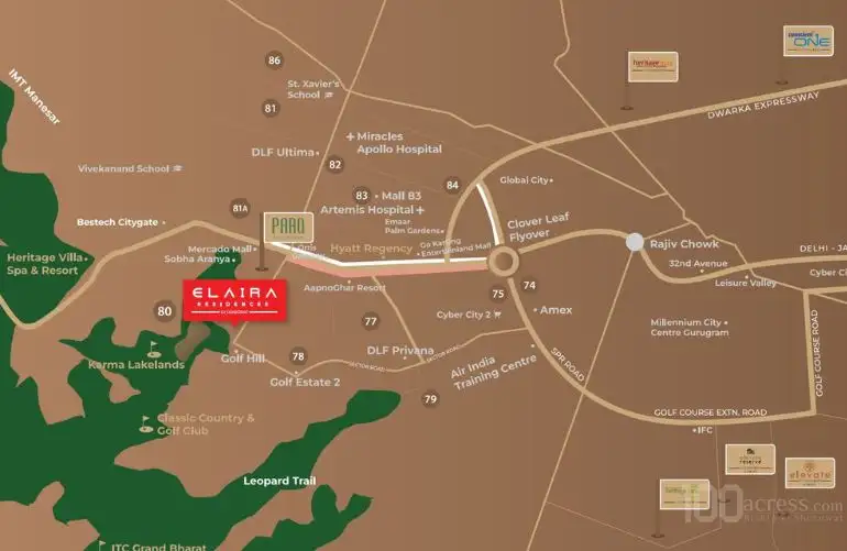 Conscient Elaira Residences Location Map