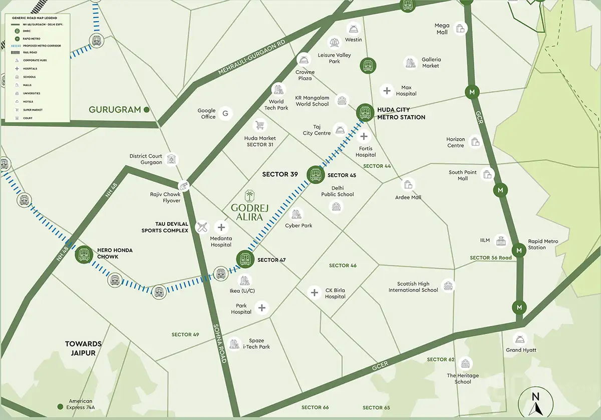 Godrej Alira Location Map