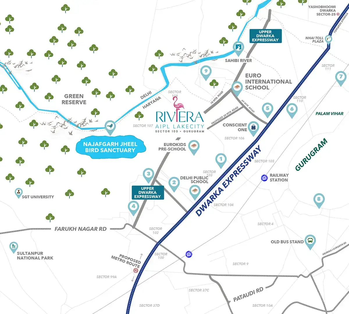 AIPL The Riviera Location Map