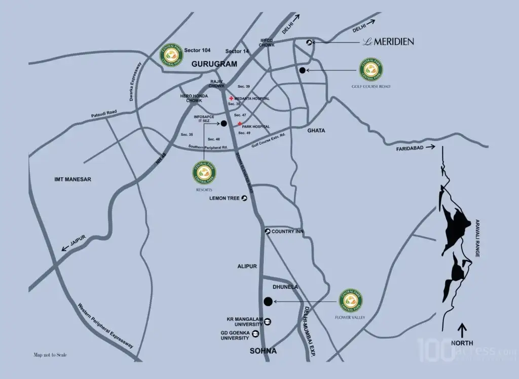 Central Park Selene Location Map