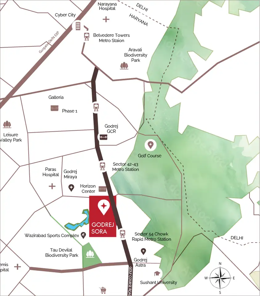 Godrej Sora Location Map