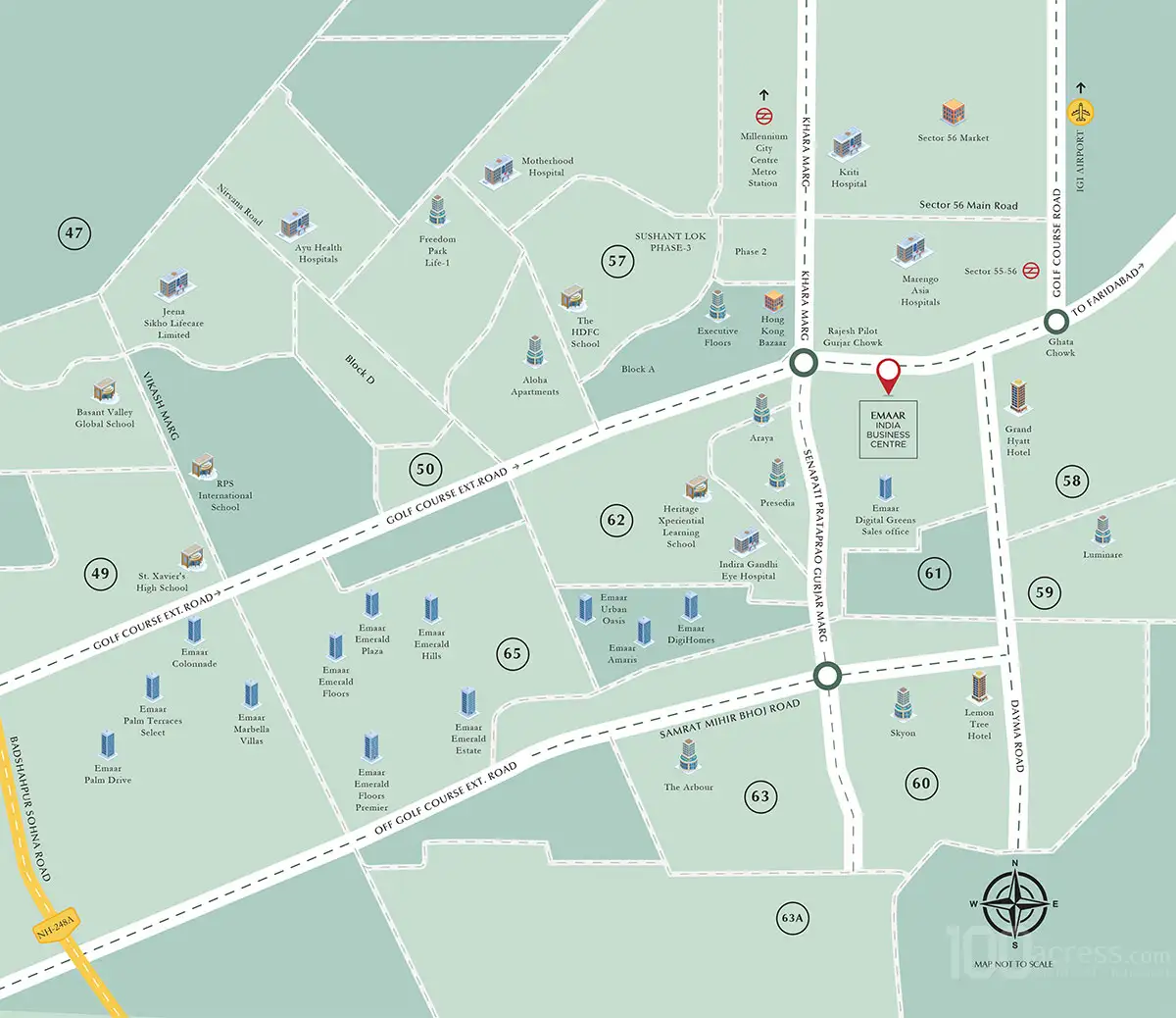 Emaar India Business Centre Location Map
