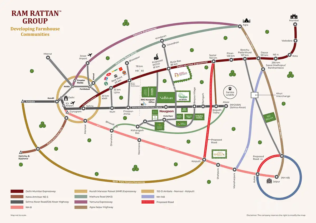 Ram Rattan Aravalli Retreat Location Map