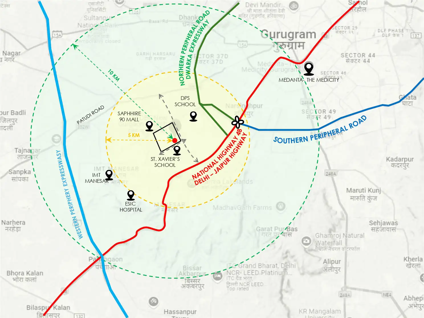 Emaar Serenity Hills Location Map