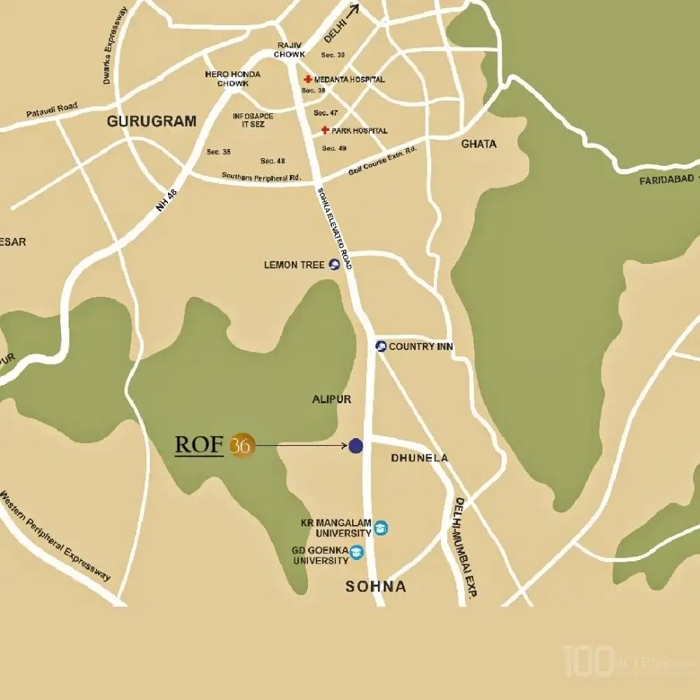 ROF 36 Sohna Location Map