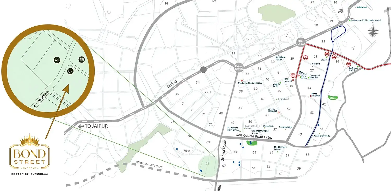 Samyak Bond Street Location Map