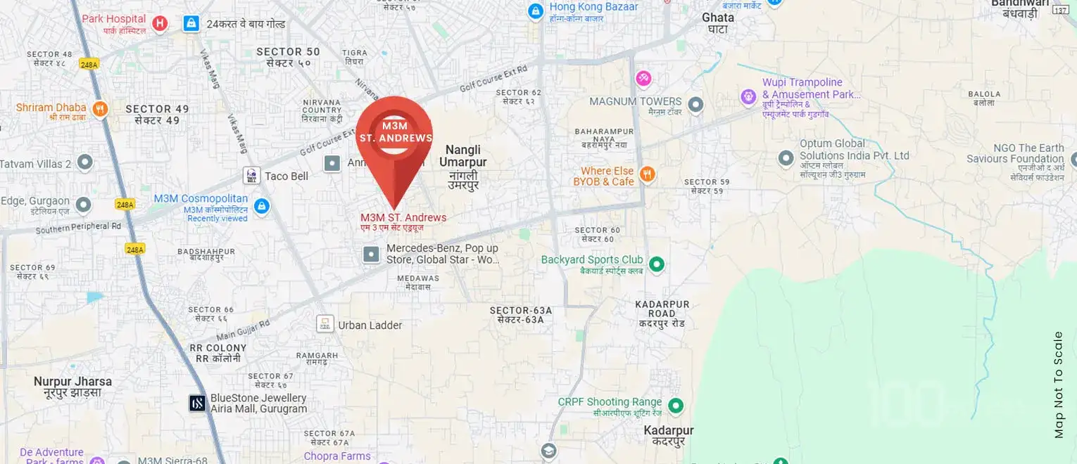 M3M St Andrews Location Map
