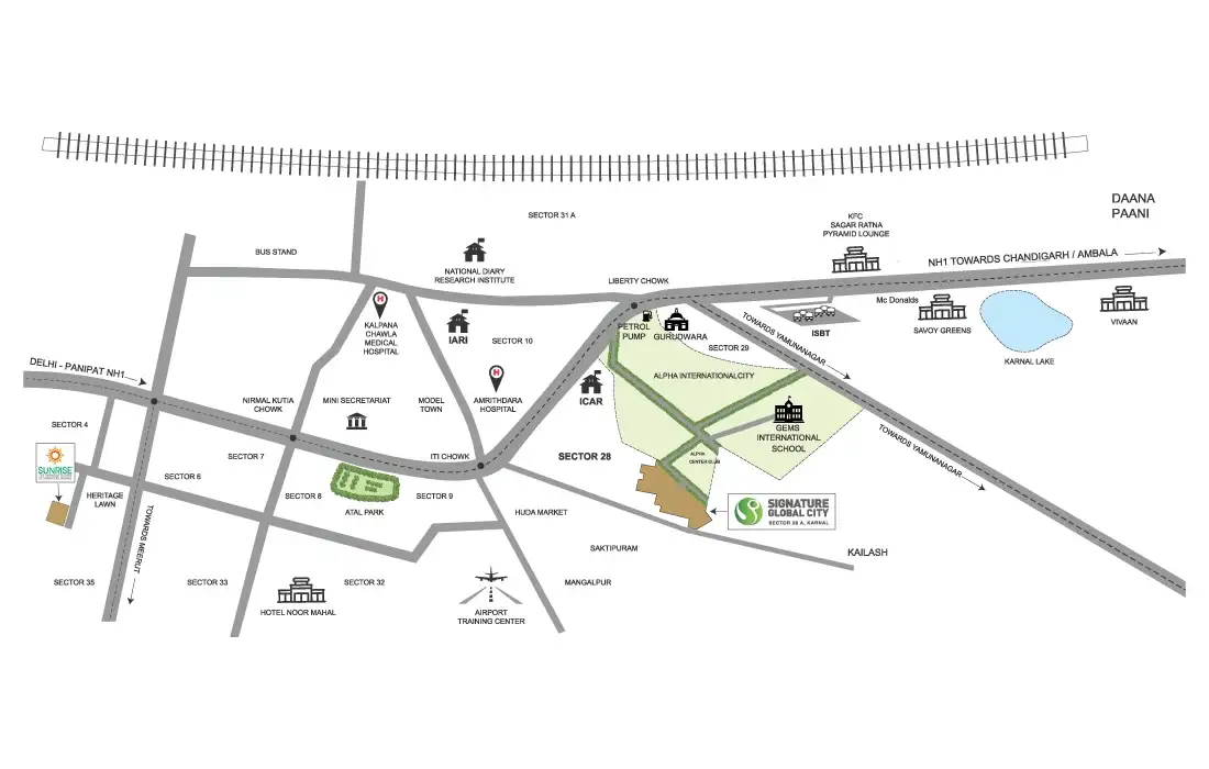 Signature Global City Location Map