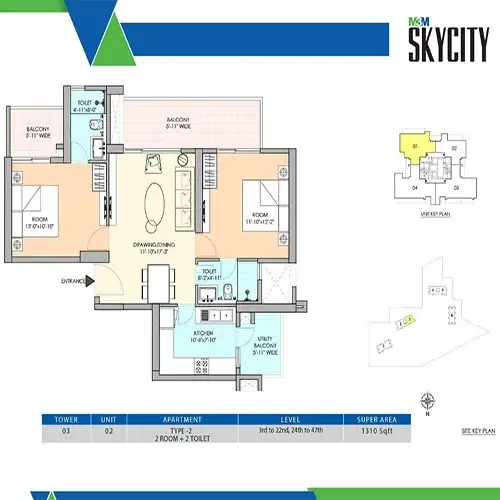 M3M SkyCity - Floor Plan 1