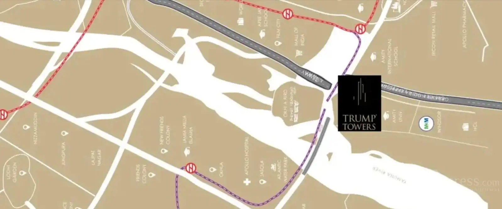 Trump Towers Noida Location Map