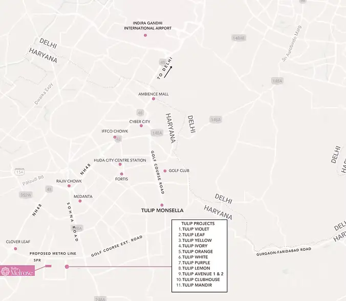 Tulip Melrose Location Map