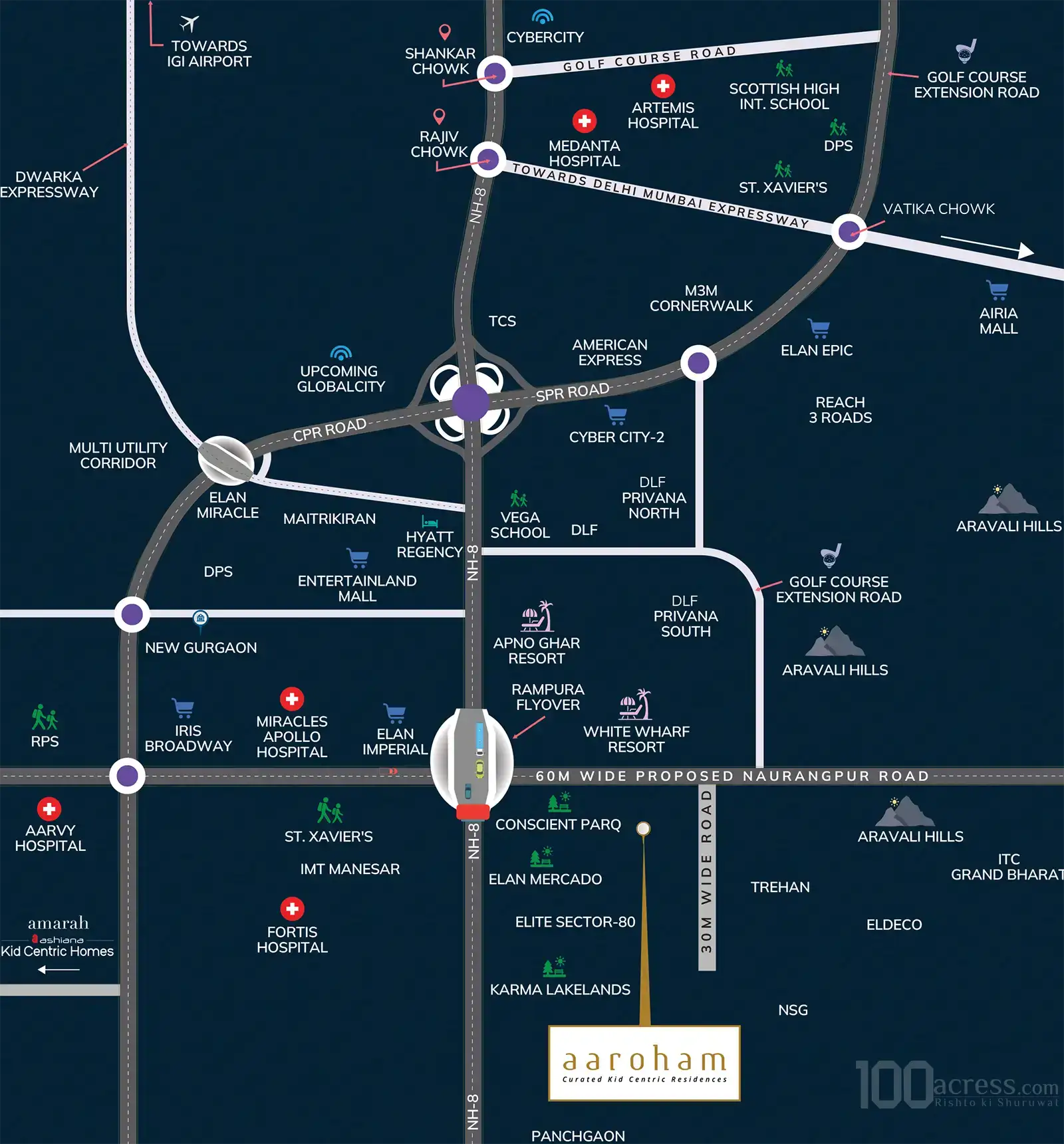 Ashiana Aaroham Location Map