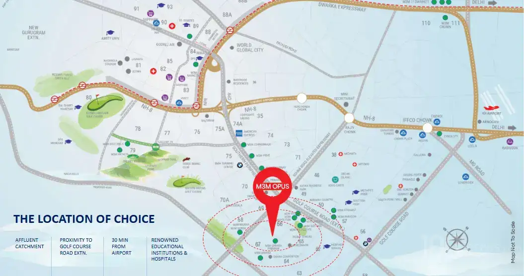 M3M Opus Location Map