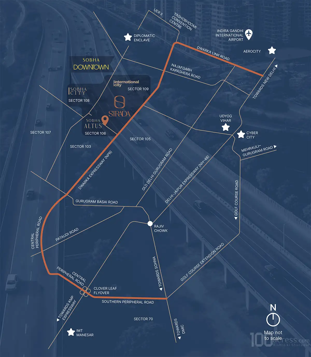Sobha Strada Location Map