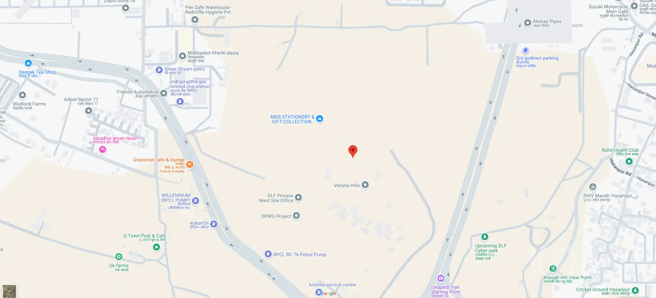 DLF Privana North Location Map