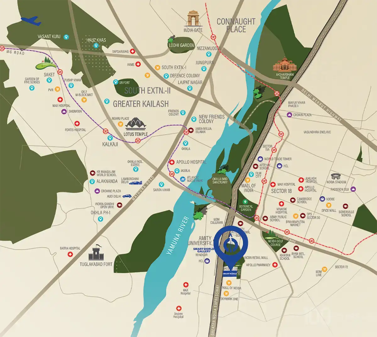 SmartWorld Elie Saab Residences Location Map