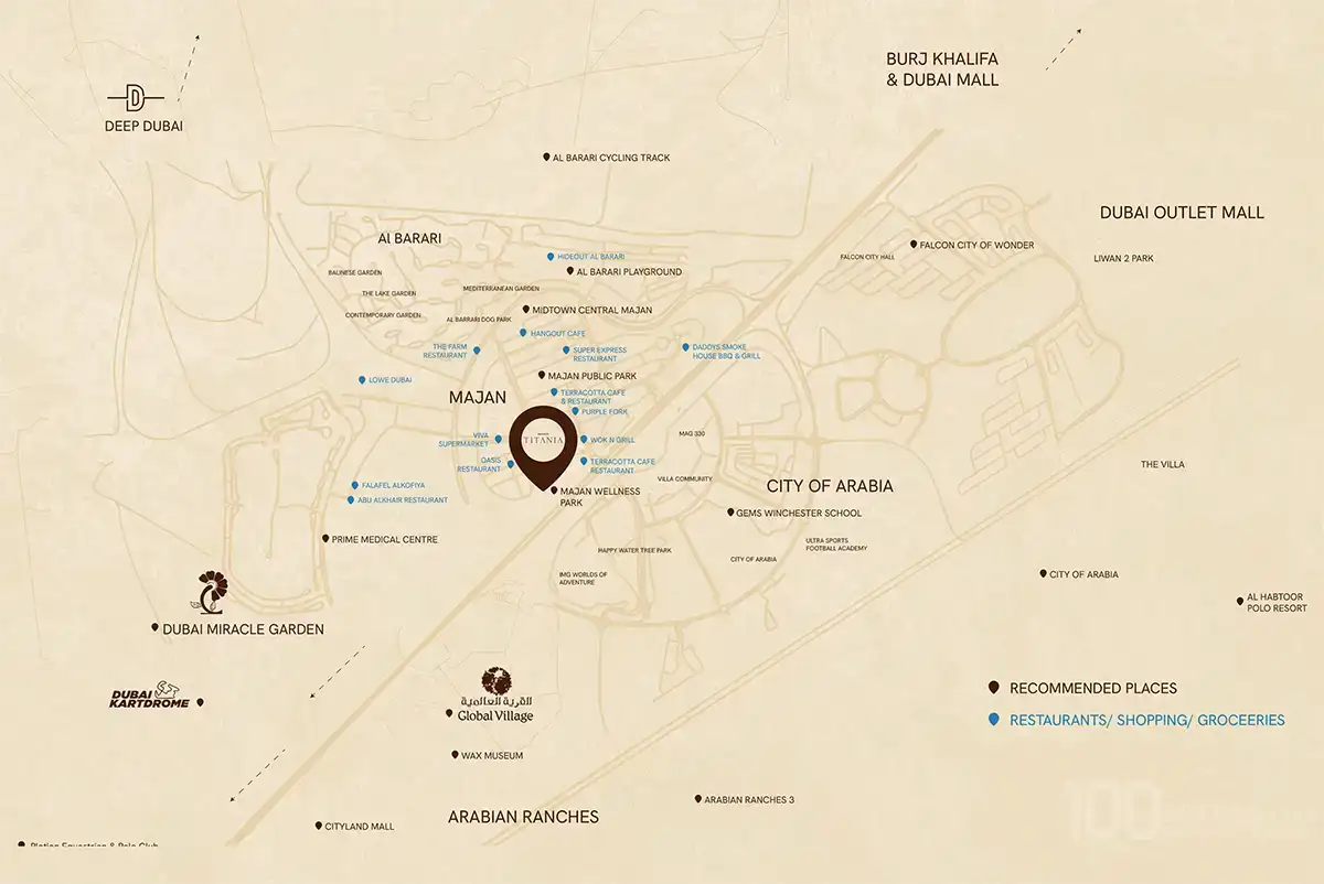 Binghatti Titania Location Map