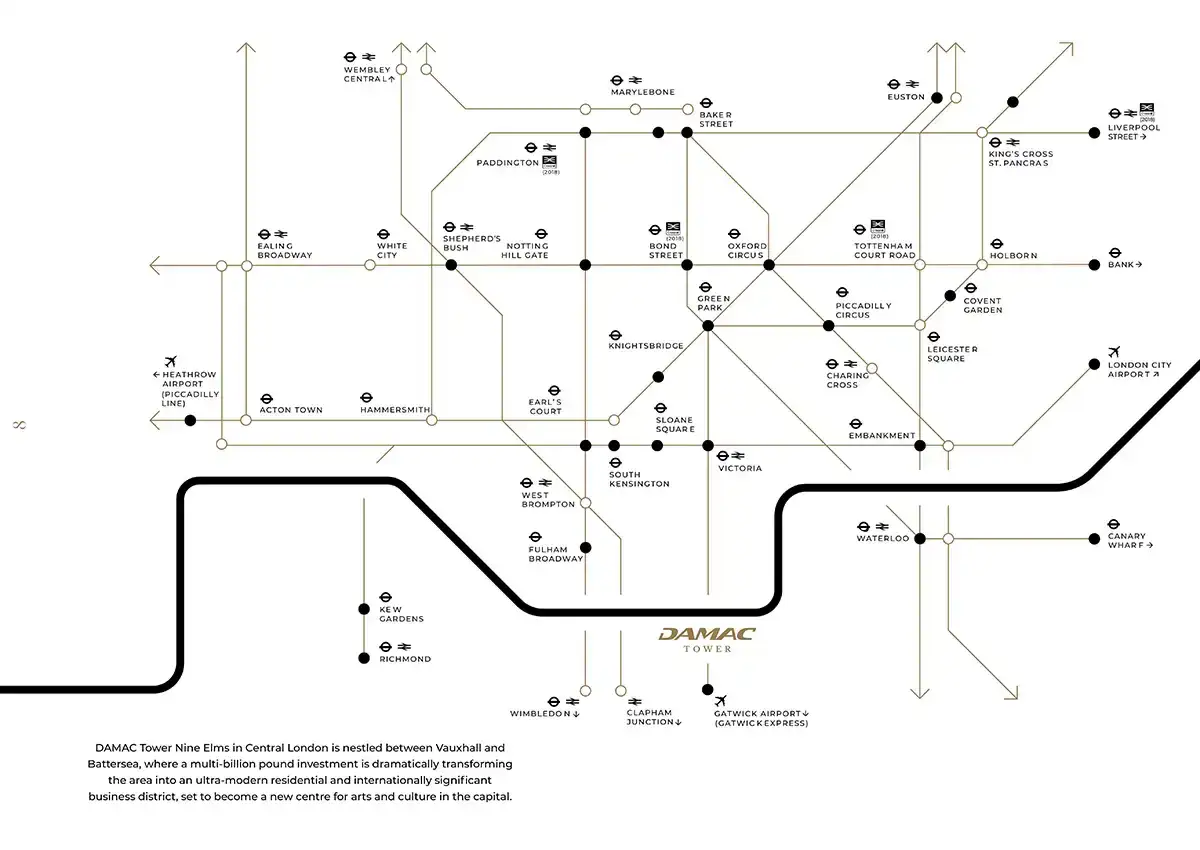 DAMAC Tower Nine Elms Location Map