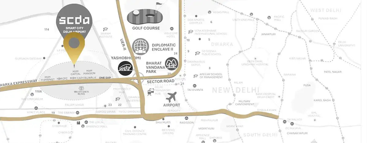 M3M Stefano Ricci Location Map