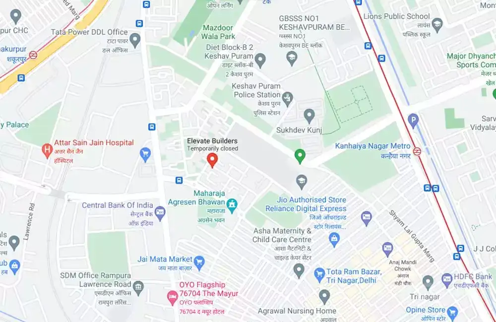 Elevate Homes Delhi Location Map