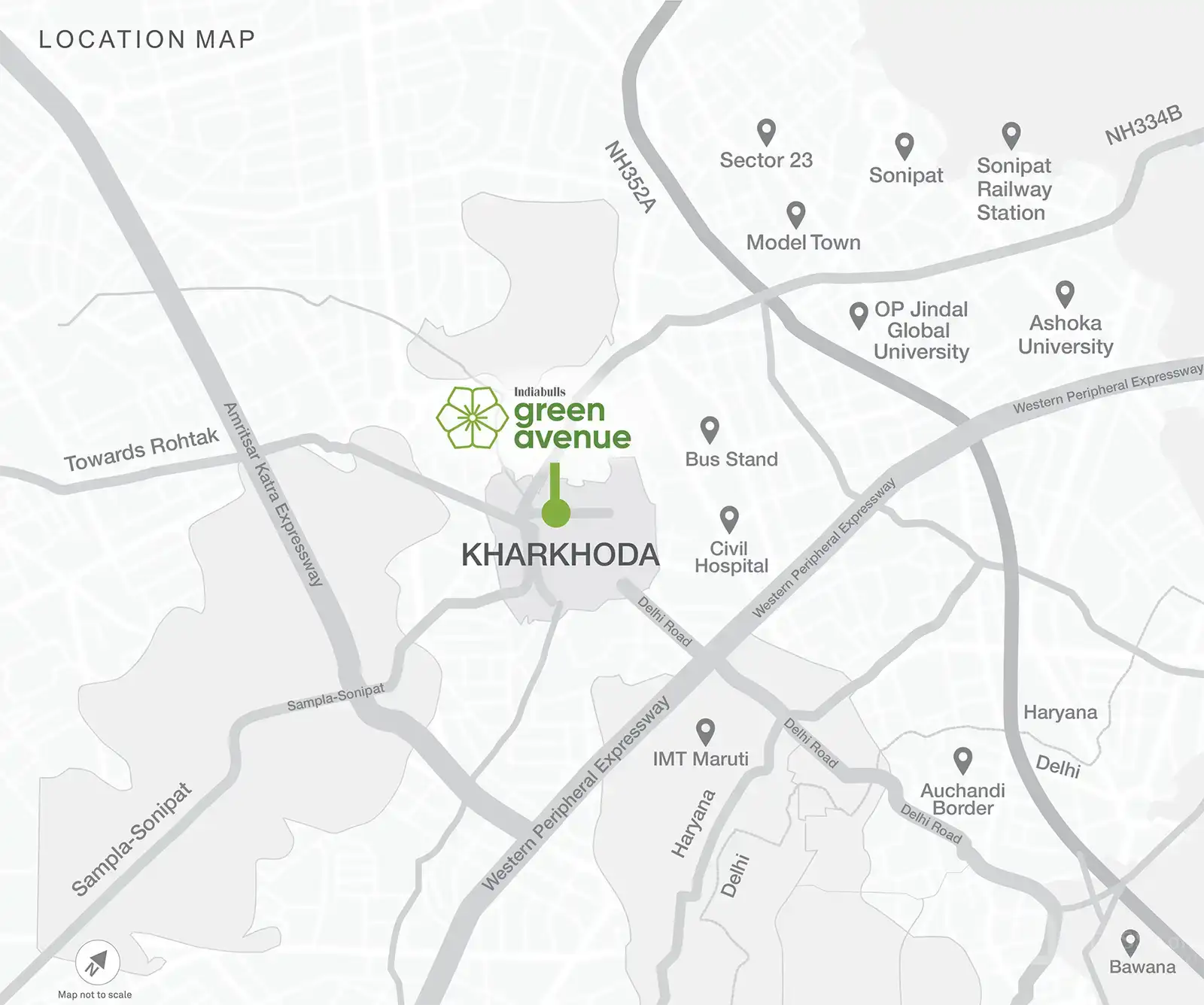 Indiabulls Green Avenue Location Map