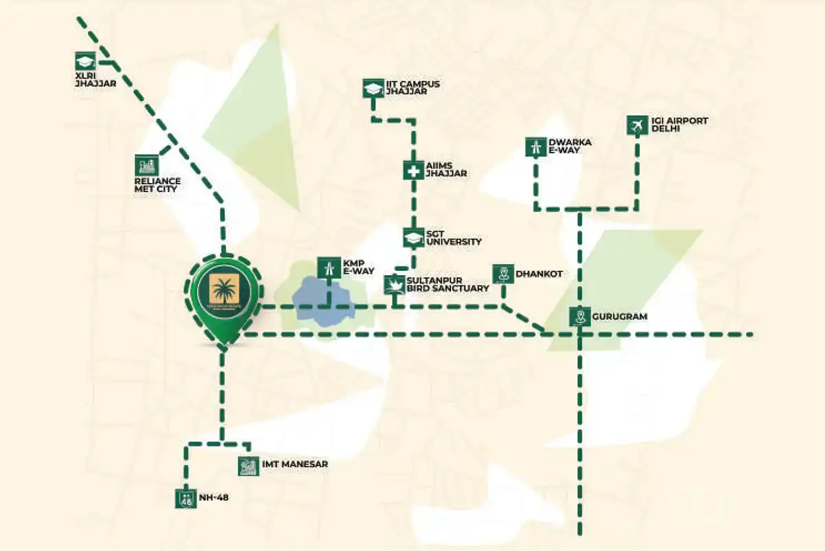 Spiti Palm Estate Location Map