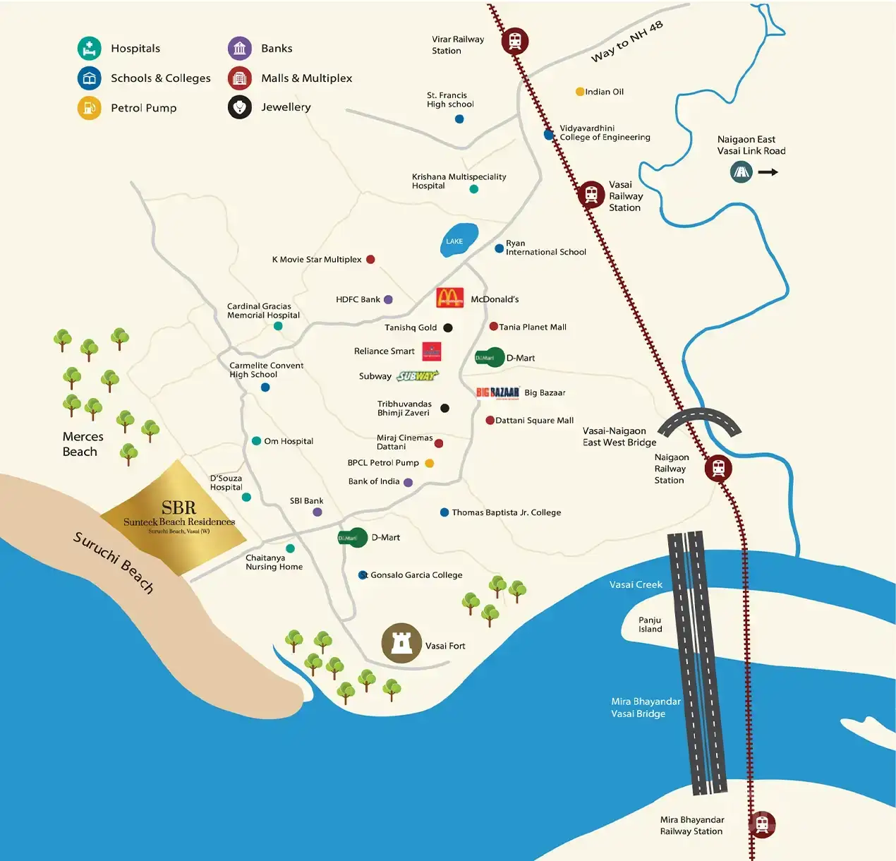 Sunteck Beach Residences Location Map